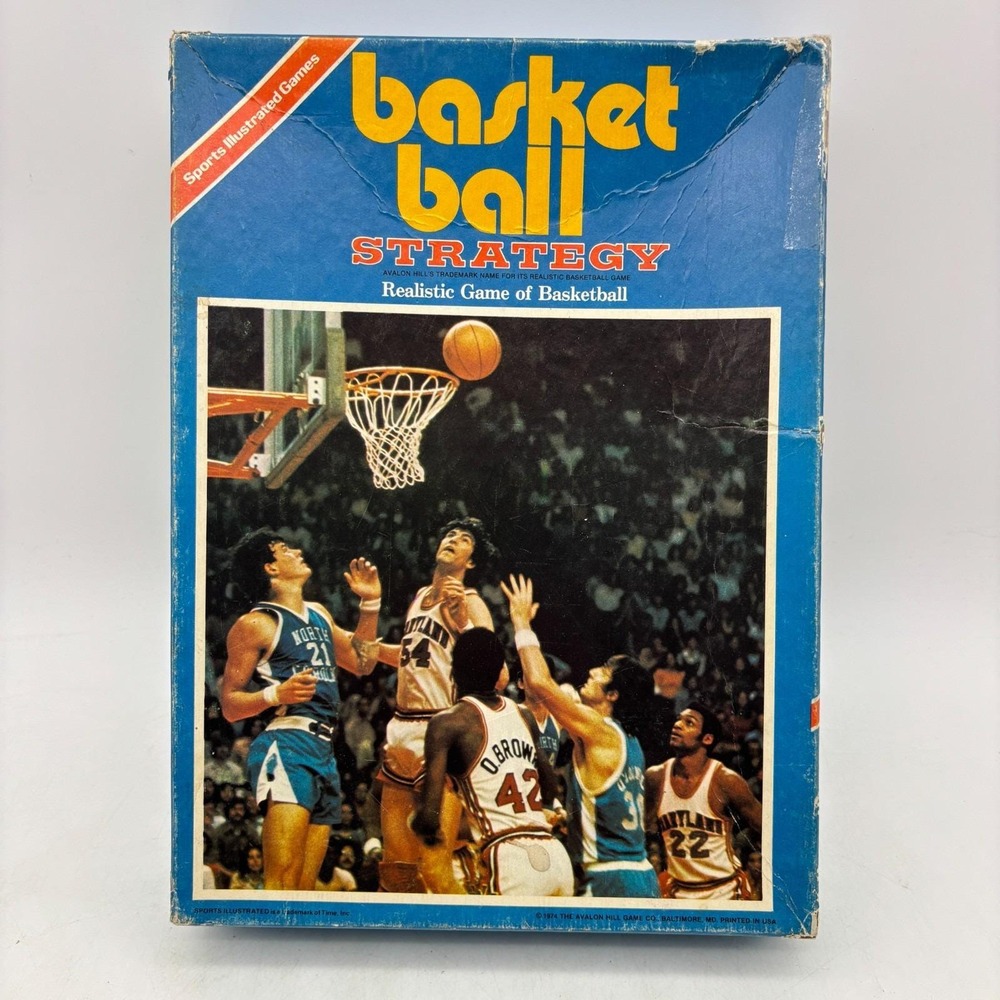 VINTAGE Sports Illustrated Basketball Avalon Hill 1974 Basket Ball Strategy Game
